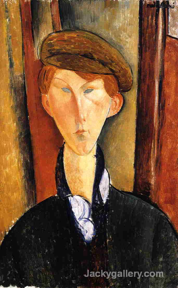 Young Man with Cap by Amedeo Modigliani paintings reproduction